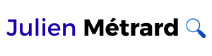 logo Julien Métrard noir et bleu